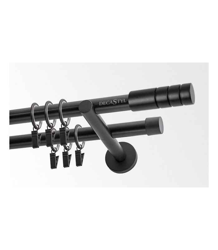 Jaja Garnýž černá matná 19mm Techno dvoutyčová simple 200cm
